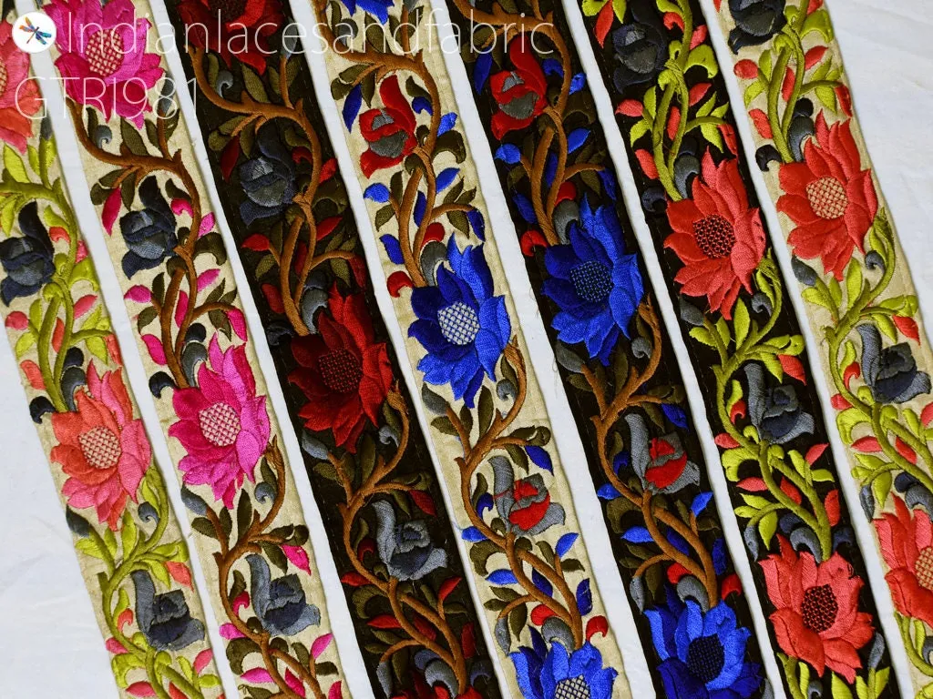 9 Yard Embroidery Fabric 48mm Trim Embellishment Costumes Embroidered Cushion DIY Ribbons Sewing Crafting Border Indian Wedding Dresses Lace