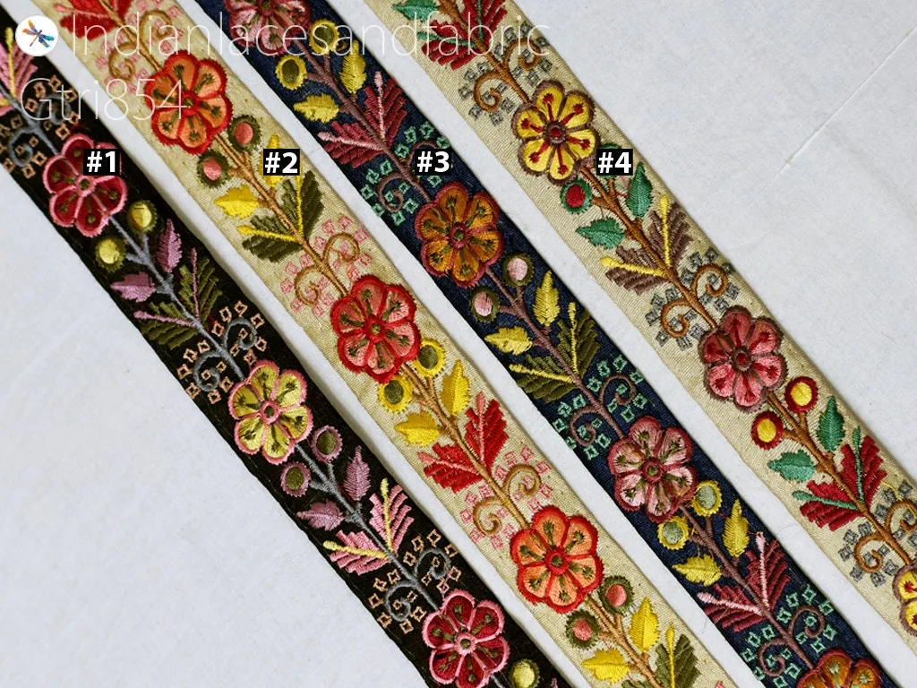 9 Yard Indian Embroidered 25 mm Fabric Trim Gift Wrapping Ribbons Sari Embellishment Sewing DIY Crafting Border Embroidery Lace Home Decor