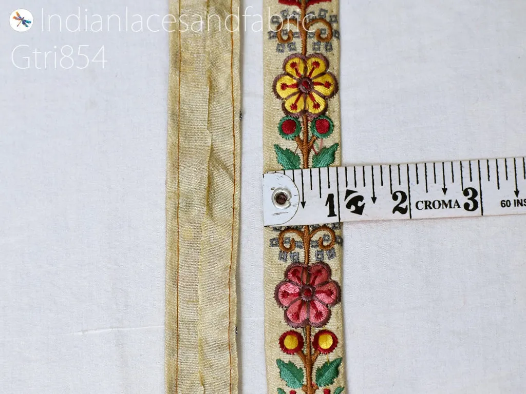 9 Yard Indian Embroidered 25 mm Fabric Trim Gift Wrapping Ribbons Sari Embellishment Sewing DIY Crafting Border Embroidery Lace Home Decor