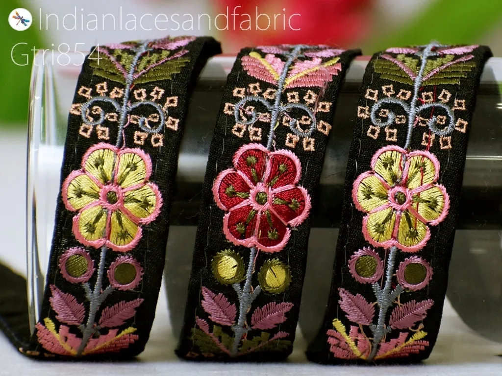 9 Yard Indian Embroidered 25 mm Fabric Trim Gift Wrapping Ribbons Sari Embellishment Sewing DIY Crafting Border Embroidery Lace Home Decor