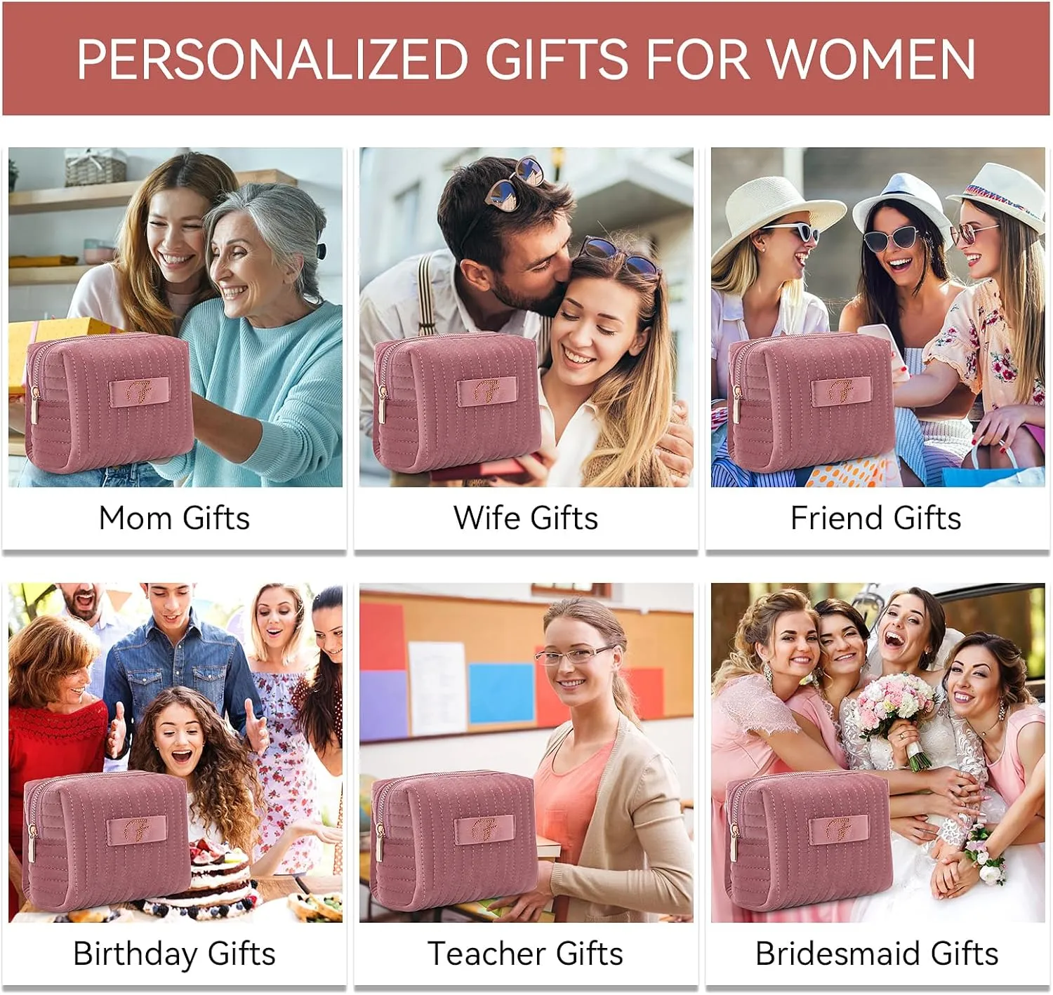A-Z Monogrammed Gifts with Diamonds for Women Practica,Birthday Gifts for Women Mom,Wedding Favors,Custom Makeup Baglarge Cosmetic Bags,Travel Toiletry Bag Essentials,Personalised Bridesmaid(Blue P)