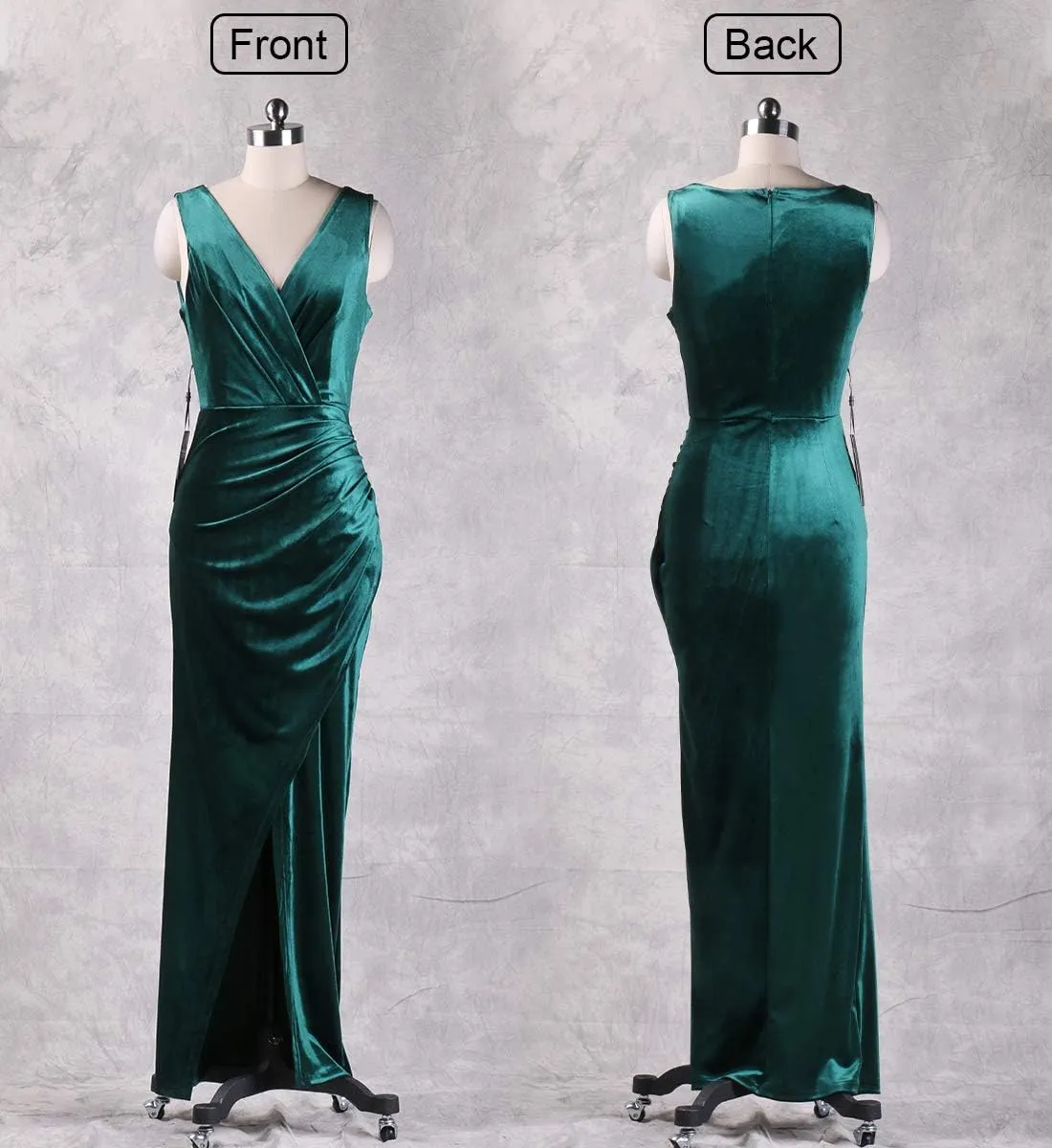 Ababalaya Women's Luxurious Velvet Long Bridesmaid Dresses Formal Dresses for Winter/Fall Wedding