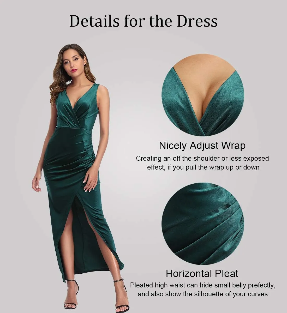 Ababalaya Women's Luxurious Velvet Long Bridesmaid Dresses Formal Dresses for Winter/Fall Wedding