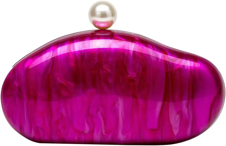 Acrylic Pearl Clutch Purses for Women Trendy Acrylic Evening Handbag Y2k Crossbody Purse Evening Clutch for Wedding Party