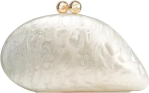 Acrylic Pearl Clutch Purses Women Shell-shaped Evening Handbag Evening Clutch Bag with Chain for Prom Wedding Party