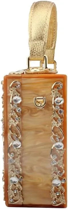 Acrylic Purse Clutch Bags Perspex Carved Bag Evening Handbags for Women Crystal Crossbody Shoulder Purse Wedding