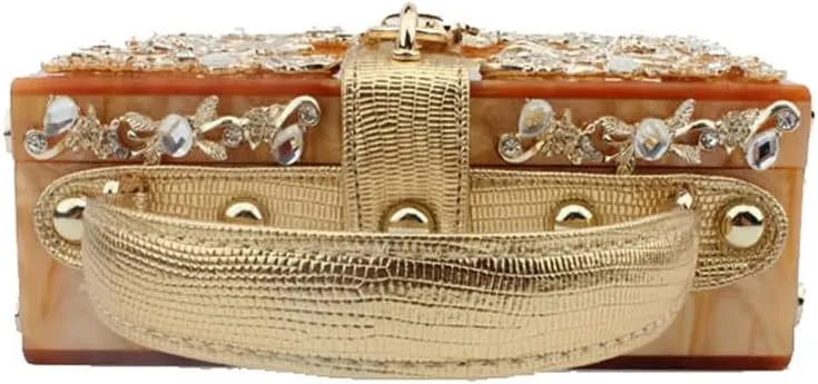 Acrylic Purse Clutch Bags Perspex Carved Bag Evening Handbags for Women Crystal Crossbody Shoulder Purse Wedding