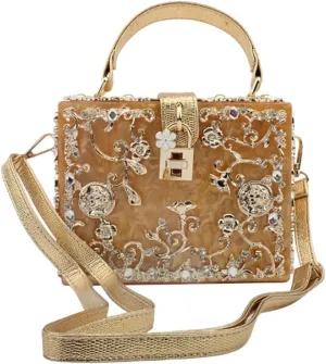 Acrylic Purse Clutch Bags Perspex Carved Bag Evening Handbags for Women Crystal Crossbody Shoulder Purse Wedding