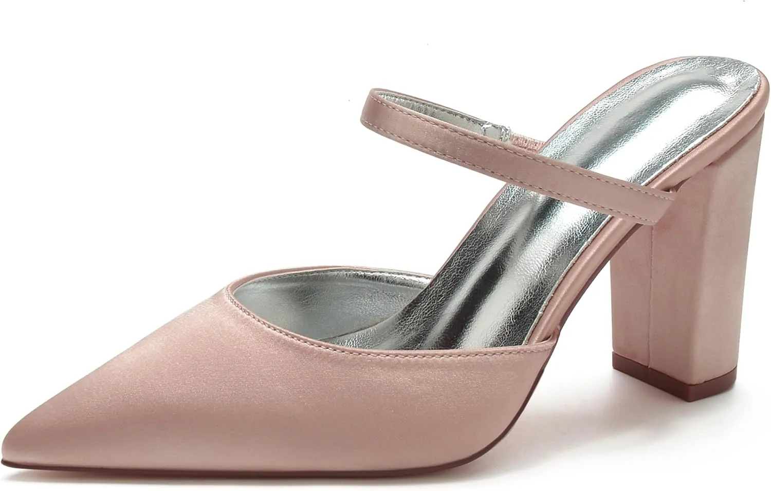 ADMLZQQ Women Pointed Toe High Heel Pumps Satin Slip on Wedding Bridal Evening Party Dress Shoes
