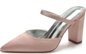 ADMLZQQ Women Pointed Toe High Heel Pumps Satin Slip on Wedding Bridal Evening Party Dress Shoes