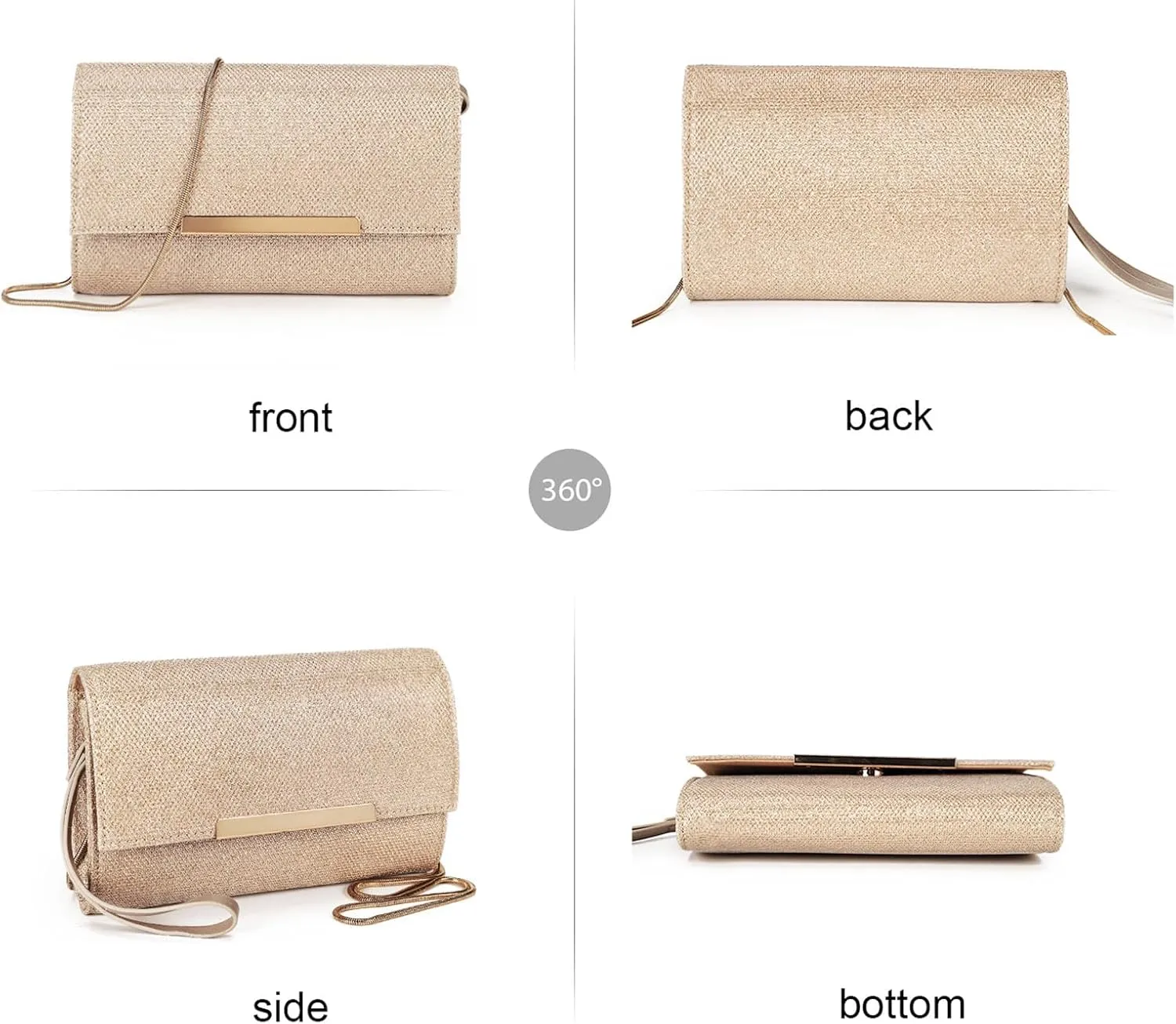 AFKOMST Small Clutch Purses for Women Formal Evening Bag Crossbody and Wristlet Handbags for Party Prom Cocktail Wedding
