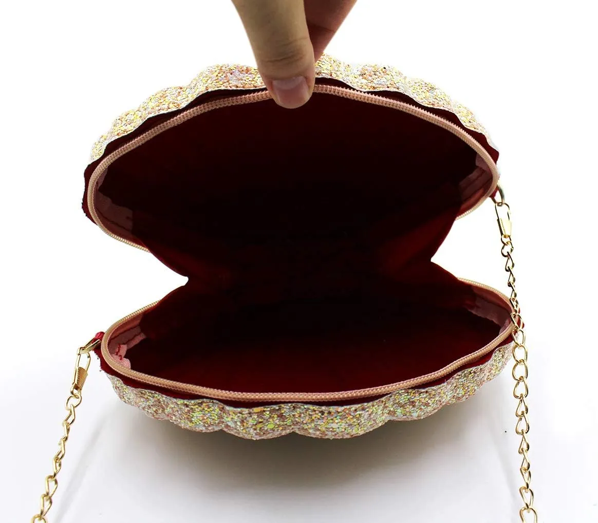 AIBEARTY Cute Seashell Shape Crossbody Purse Small Shoulder Bag with Chain for Women Little Girls
