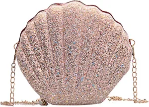 AIBEARTY Cute Seashell Shape Crossbody Purse Small Shoulder Bag with Chain for Women Little Girls