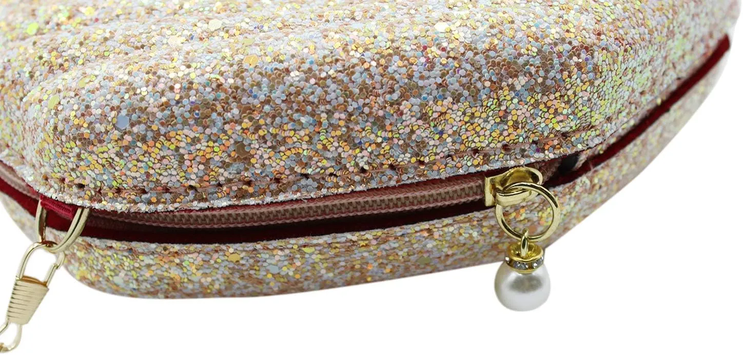 AIBEARTY Cute Seashell Shape Crossbody Purse Small Shoulder Bag with Chain for Women Little Girls