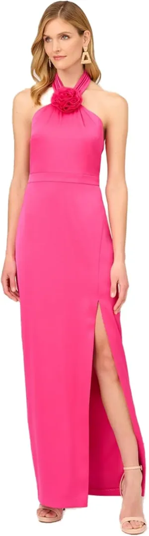 Aidan Mattox Women's Satin Halter Gown