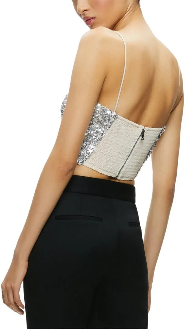 alice   olivia Ceresi Sequin Bandeau Crop Top
