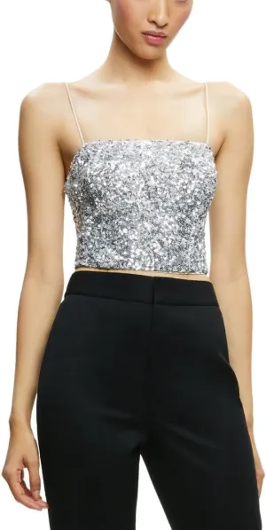 alice   olivia Ceresi Sequin Bandeau Crop Top