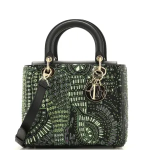 Animals Lady Dior Bag Embroidered and Beaded Leather Medium