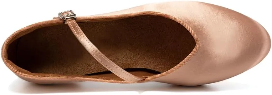 AOQUNFS Ballroom Dance Shoes Women Closed Toe Salsa Latin Dance Shoes,Model 3525