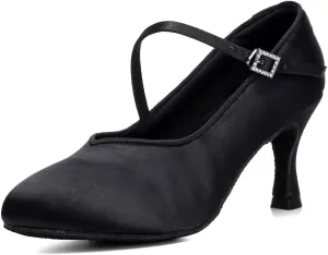 AOQUNFS Ballroom Dance Shoes Women Closed Toe Salsa Latin Dance Shoes,Model 3525