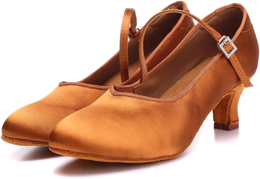 AOQUNFS Ballroom Dance Shoes Women Closed Toe Salsa Latin Dance Shoes,Model 3525