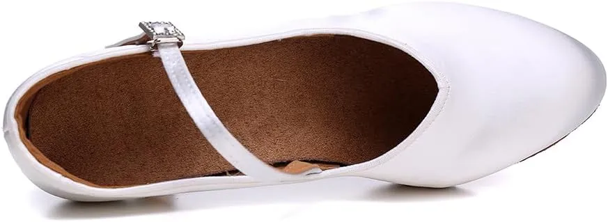 AOQUNFS Ballroom Dance Shoes Women Closed Toe Salsa Latin Dance Shoes,Model 3525