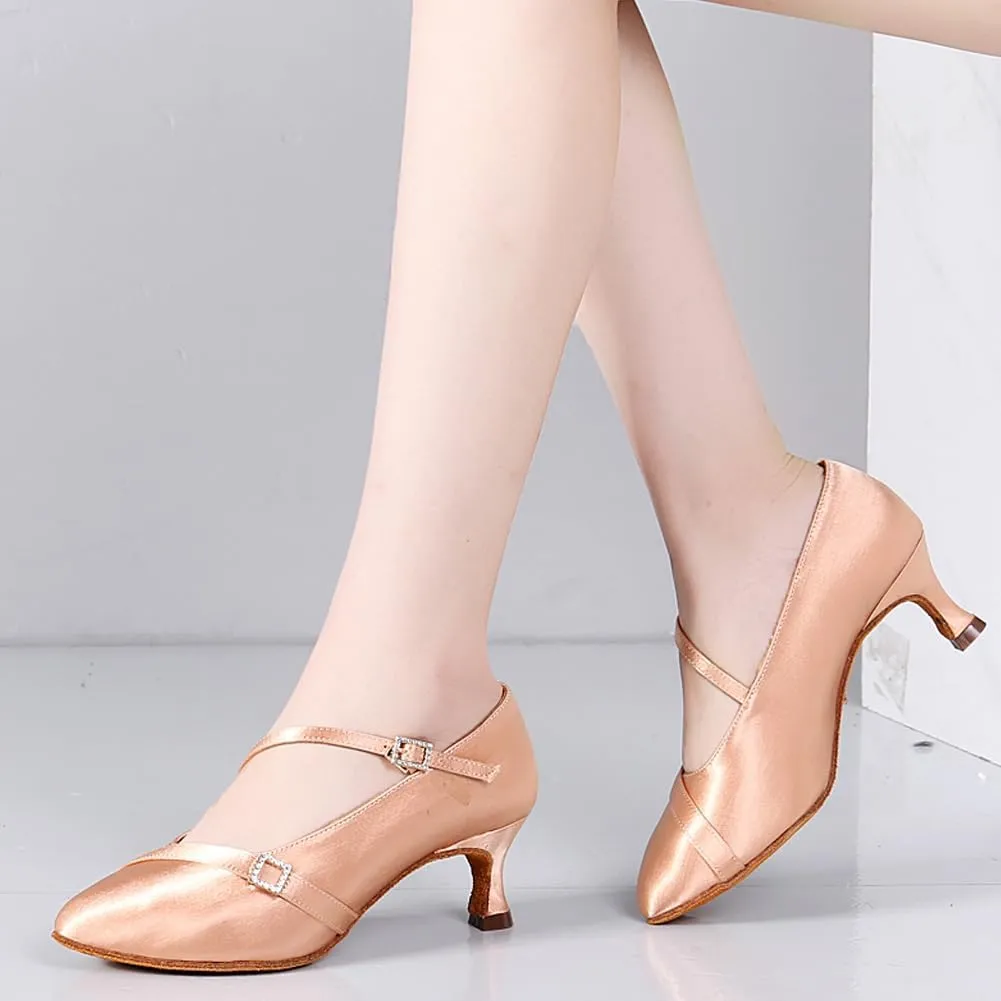 AOQUNFS Ballroom Dance Shoes Women Closed Toe Walts Salsa Latin Dance Shoes