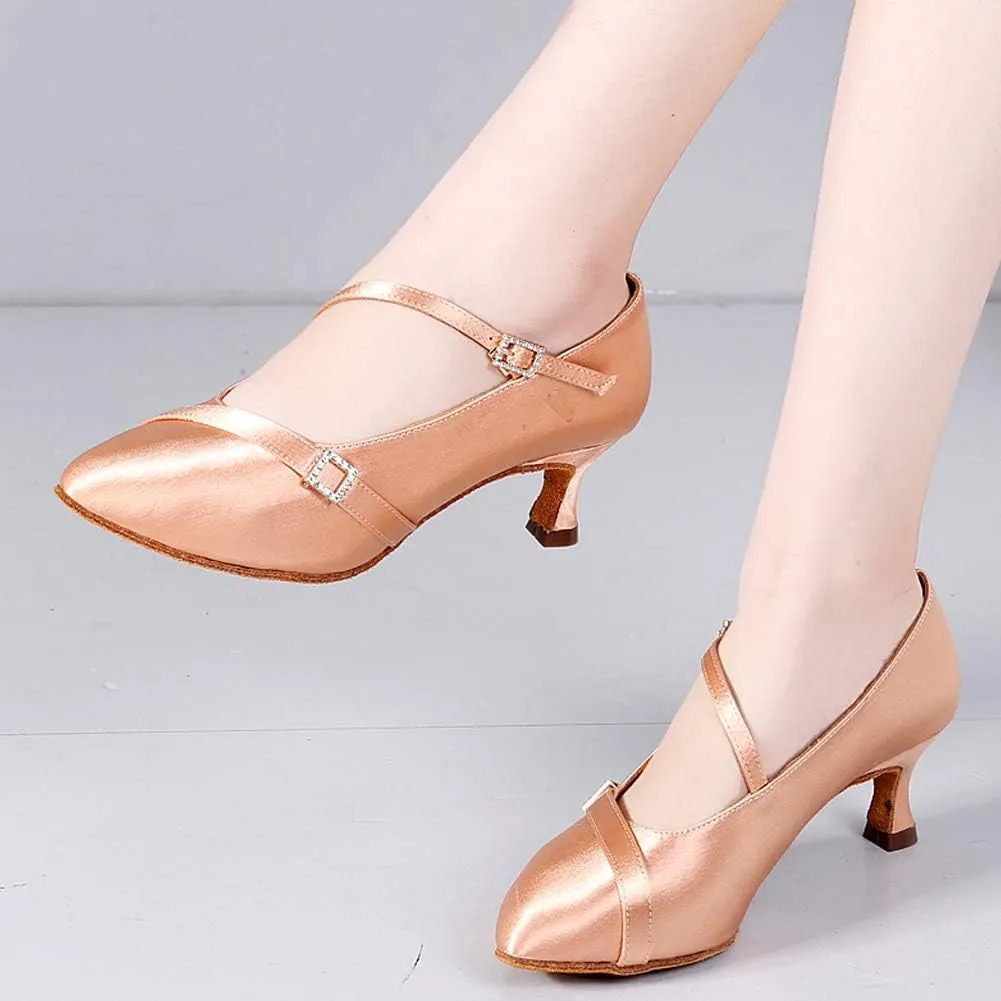 AOQUNFS Ballroom Dance Shoes Women Closed Toe Walts Salsa Latin Dance Shoes