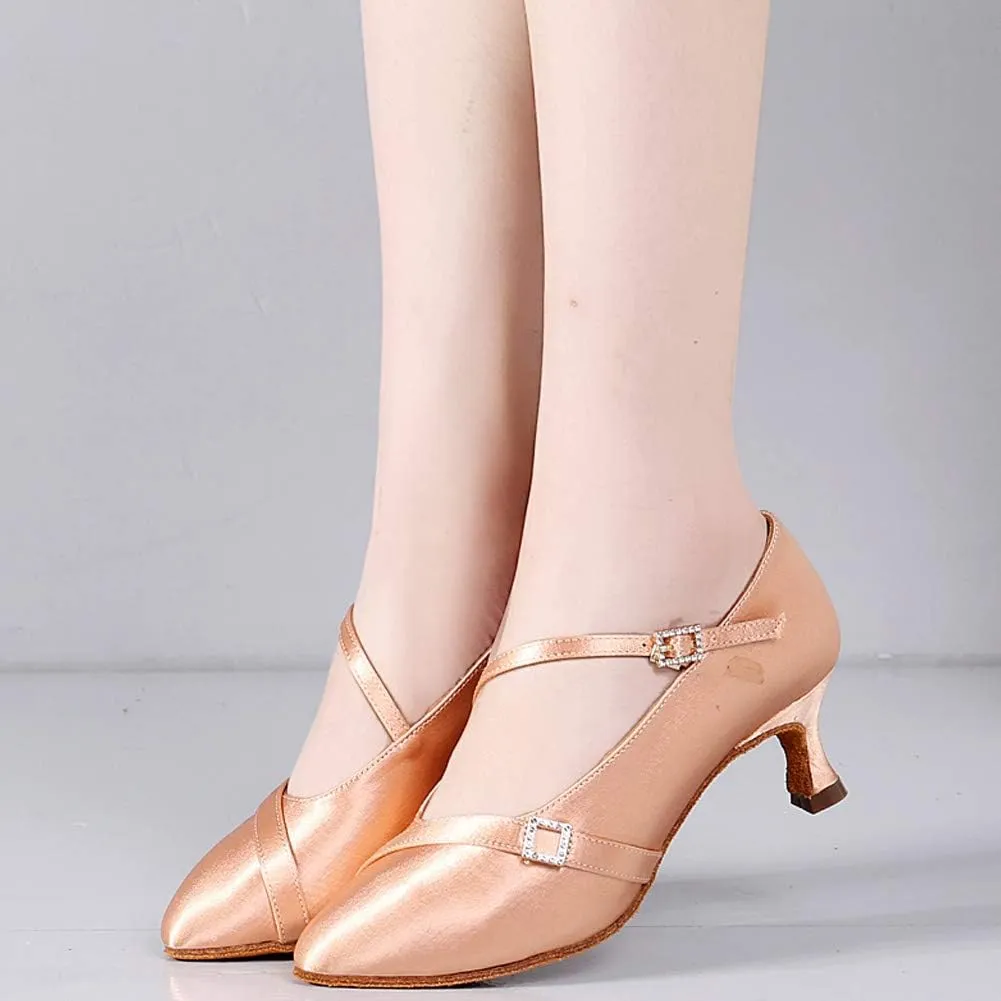 AOQUNFS Ballroom Dance Shoes Women Closed Toe Walts Salsa Latin Dance Shoes