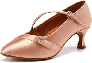 AOQUNFS Ballroom Dance Shoes Women Closed Toe Walts Salsa Latin Dance Shoes