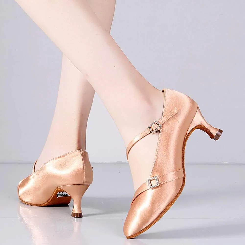 AOQUNFS Ballroom Dance Shoes Women Closed Toe Walts Salsa Latin Dance Shoes