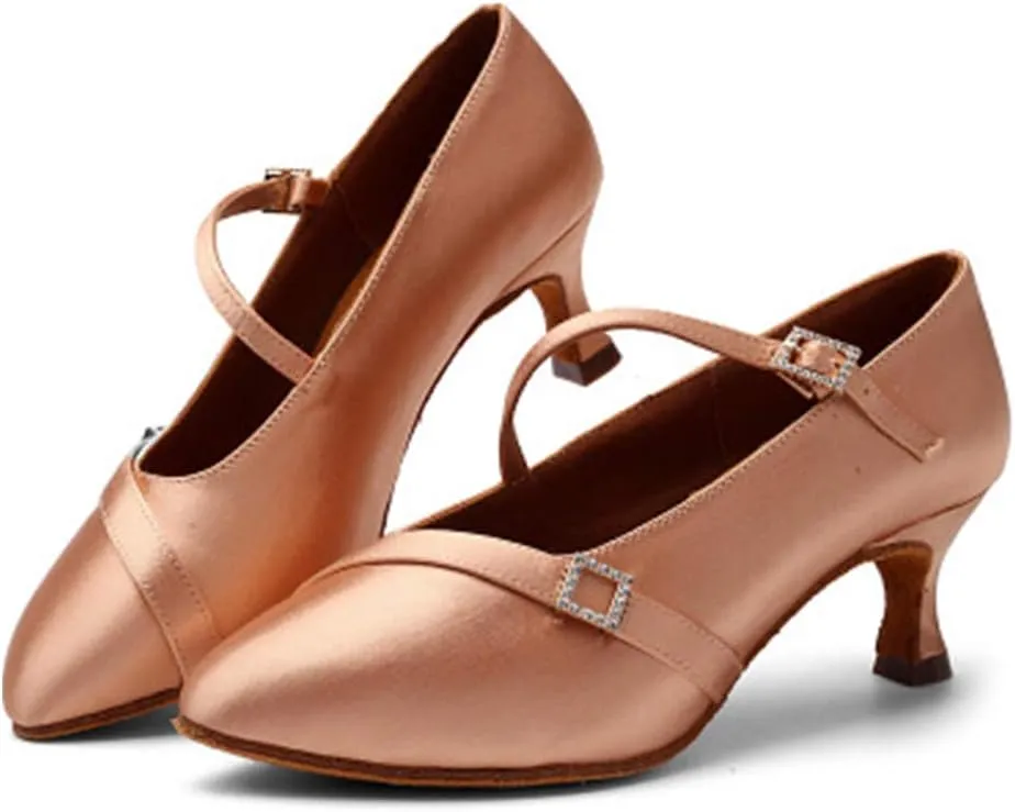 AOQUNFS Ballroom Dance Shoes Women Closed Toe Walts Salsa Latin Dance Shoes