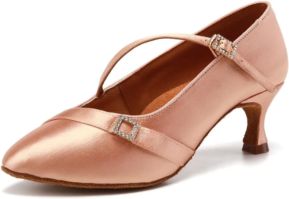 AOQUNFS Ballroom Dance Shoes Women Closed Toe Walts Salsa Latin Dance Shoes