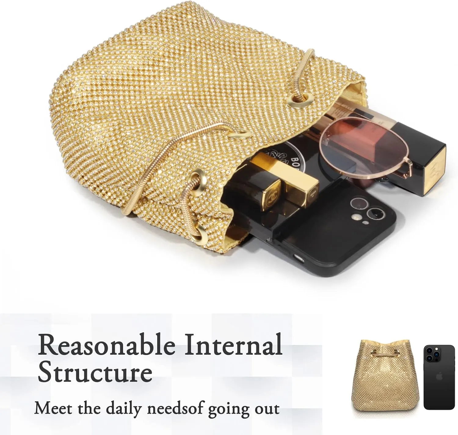 AOYUNHUI Hand Bags Purses for Women Rhinestone Bag Clutch Purses Party Wedding