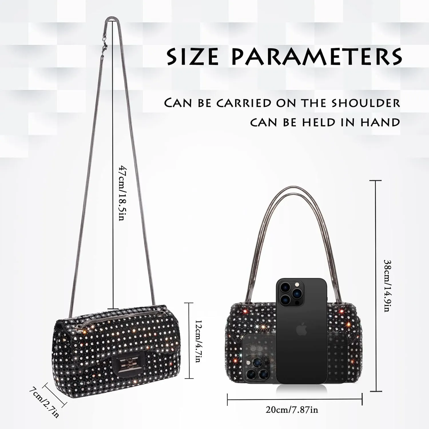 AOYUNHUI Hand Bags Purses for Women Rhinestone Bag Clutch Purses Party Wedding