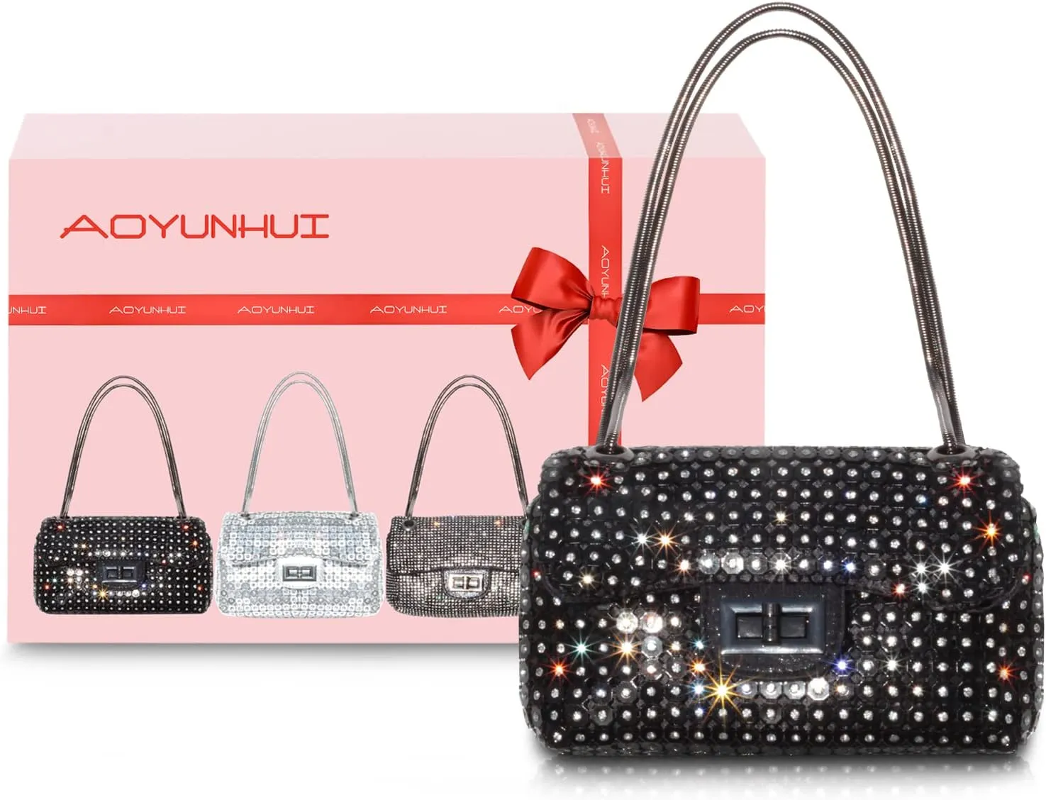 AOYUNHUI Hand Bags Purses for Women Rhinestone Bag Clutch Purses Party Wedding