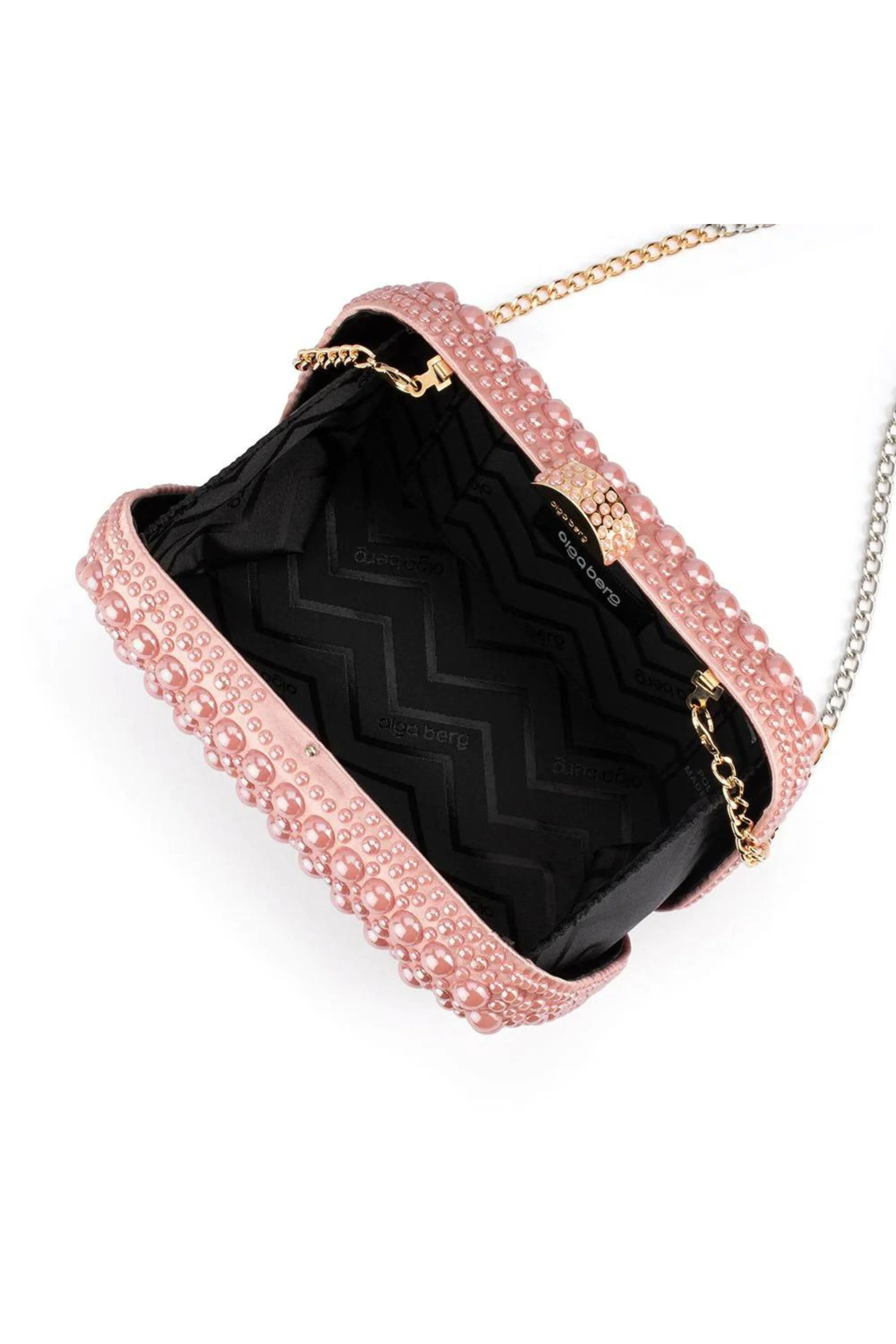 Ari Hotfix Pearl Clutch - Pink