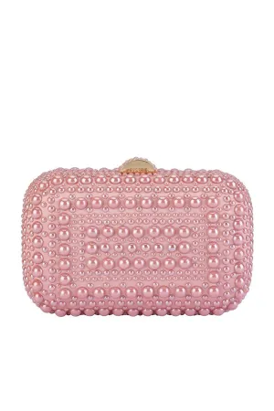 Ari Hotfix Pearl Clutch - Pink