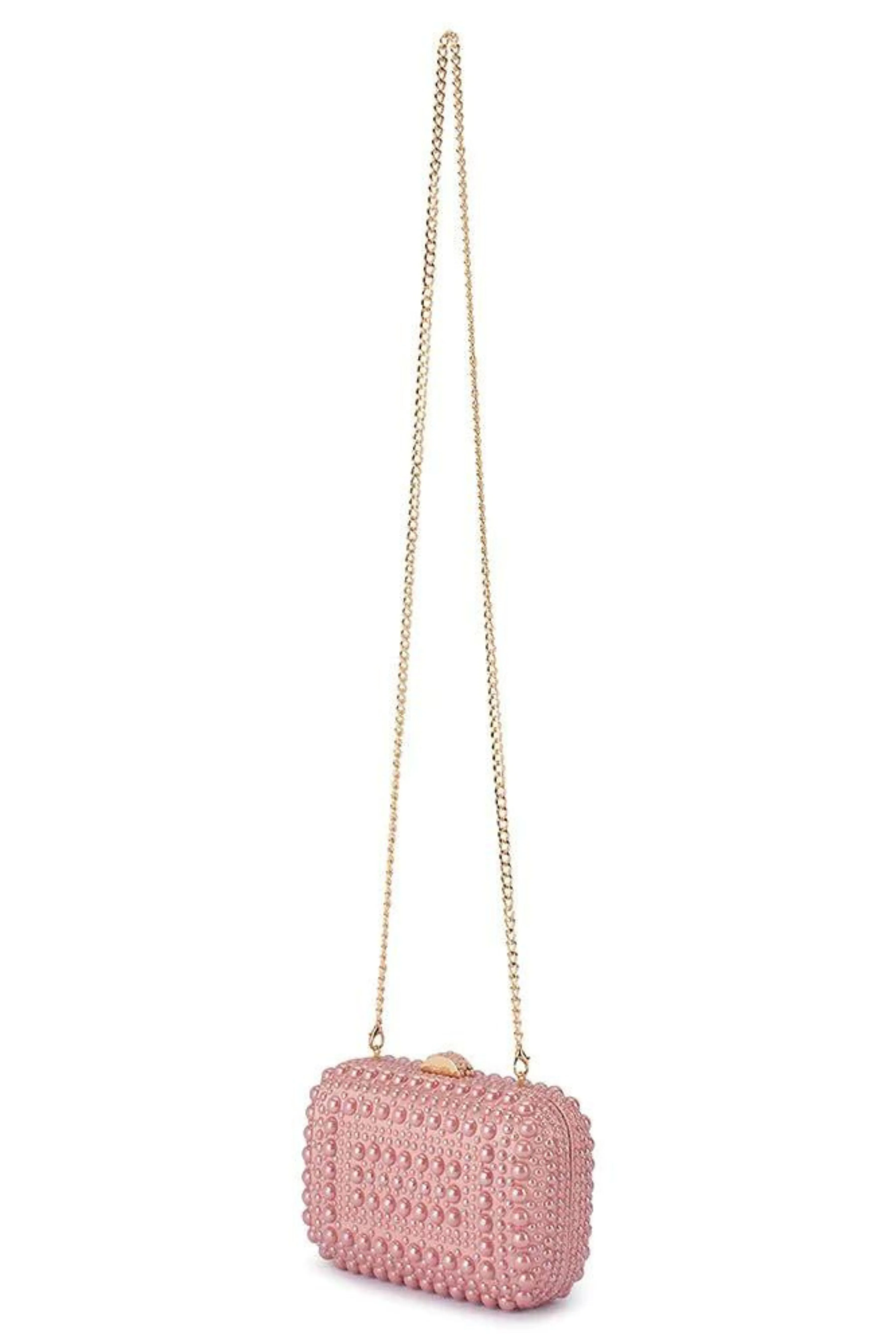 Ari Hotfix Pearl Clutch - Pink