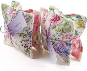 AUCUDA 4 Packs Lavender Scented Sachet Bags for Drawers and Closets, Potpourri Packets for Women Clothes, Handcraft Wedding Fragrance Mesh Pillow Summer, Bedroom Indoor Organza Fresheners Dried.