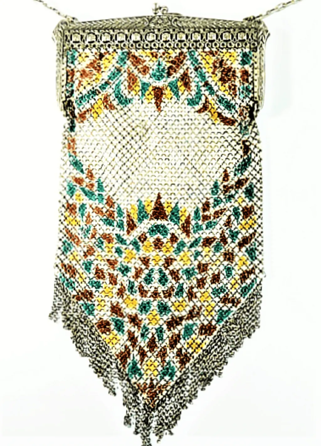 Authentic flapper bags 1920s Mandalian enamel mesh purse flapper themed gifts Lustro Pearl