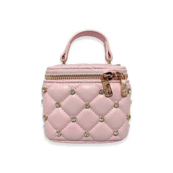 B1341 Embellished Vanity Quilted Purse (5 Colors): DARK PINK