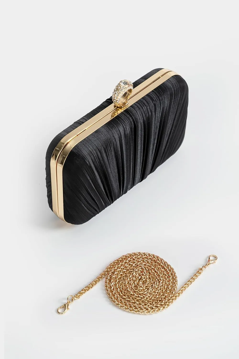 BABEYOND Clutch Purses for Women - Satin Evening Bag Pleated Clutch Handbag for Bride Party Prom Wedding