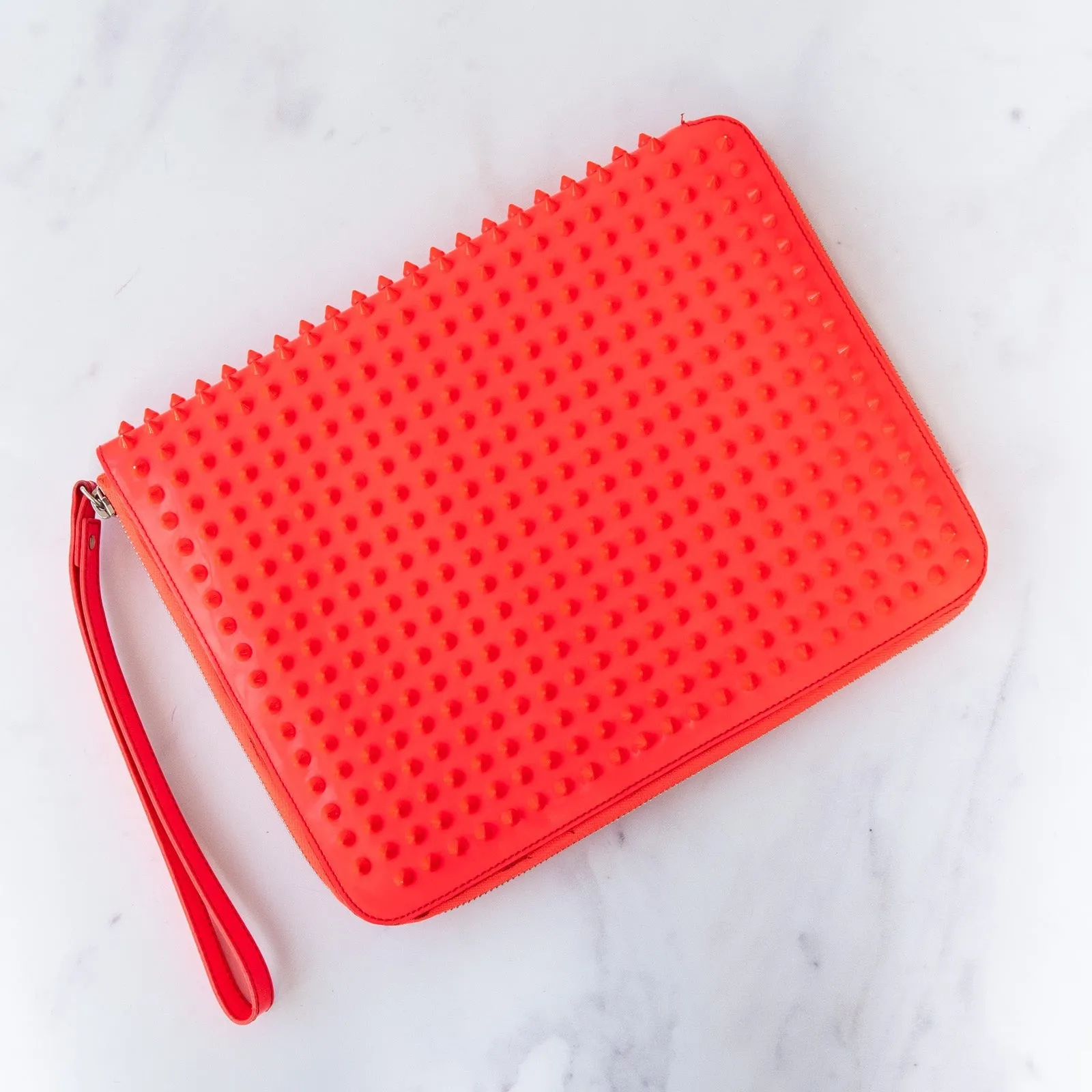 Bag Patent Quality-assured  Christian Louboutin Weather-resistant Clutch Red Spike