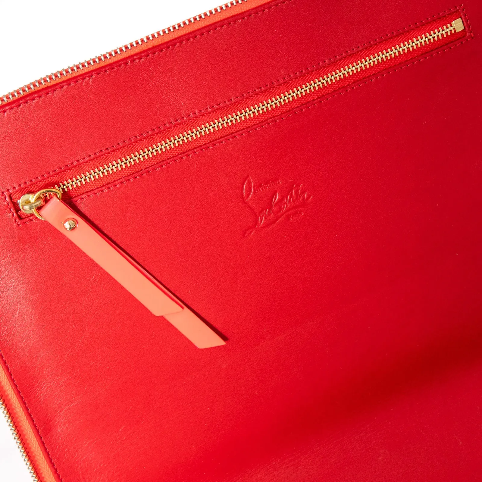 Bag Patent Quality-assured  Christian Louboutin Weather-resistant Clutch Red Spike