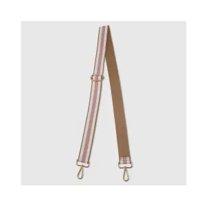 Bag Strap Webbing - Camel & Pink