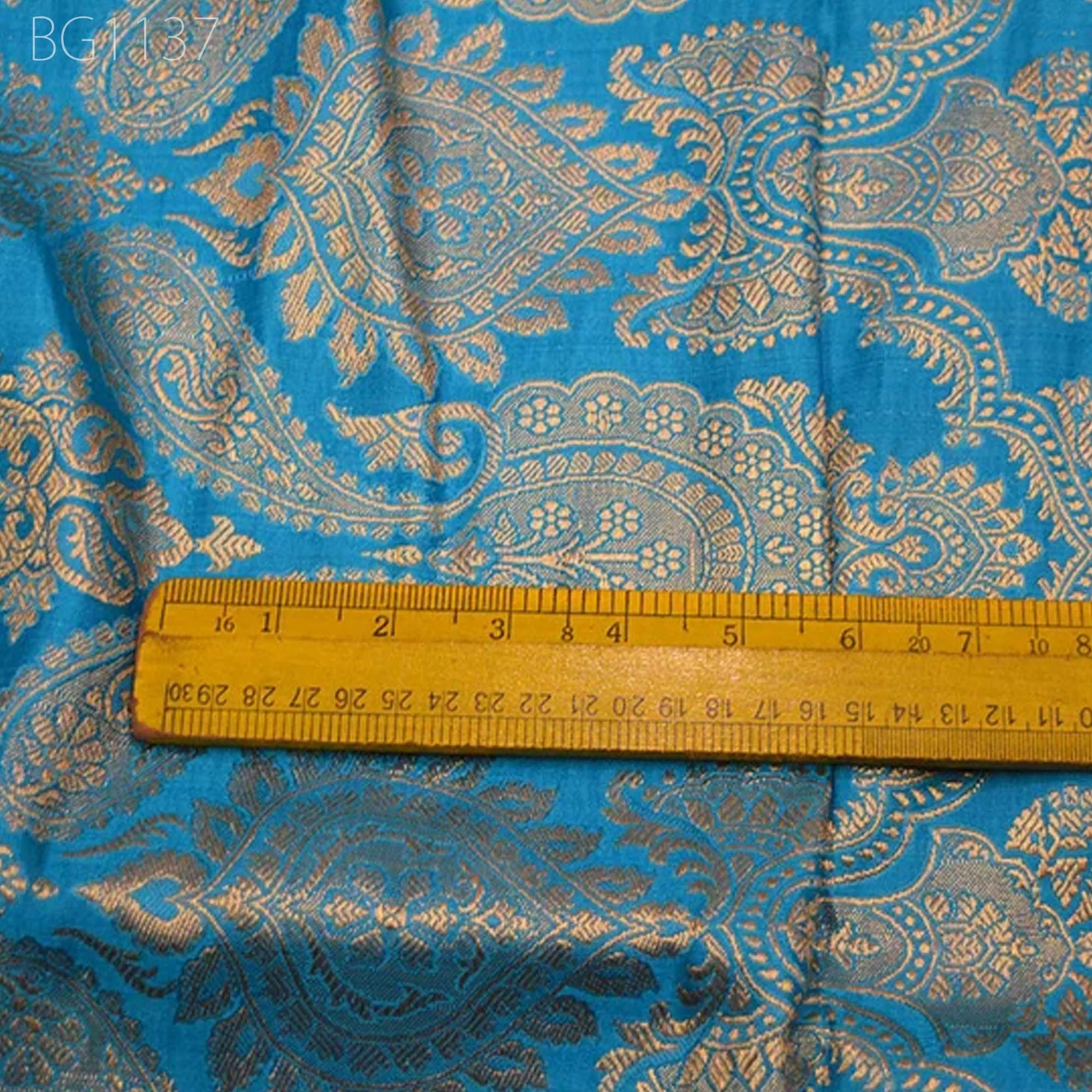 Banarasi Wedding Dress Material Brocade Fabric by the Yard Indian Blue Brocade Fabric Sewing Fabric Crafting Costume Dress Fabric