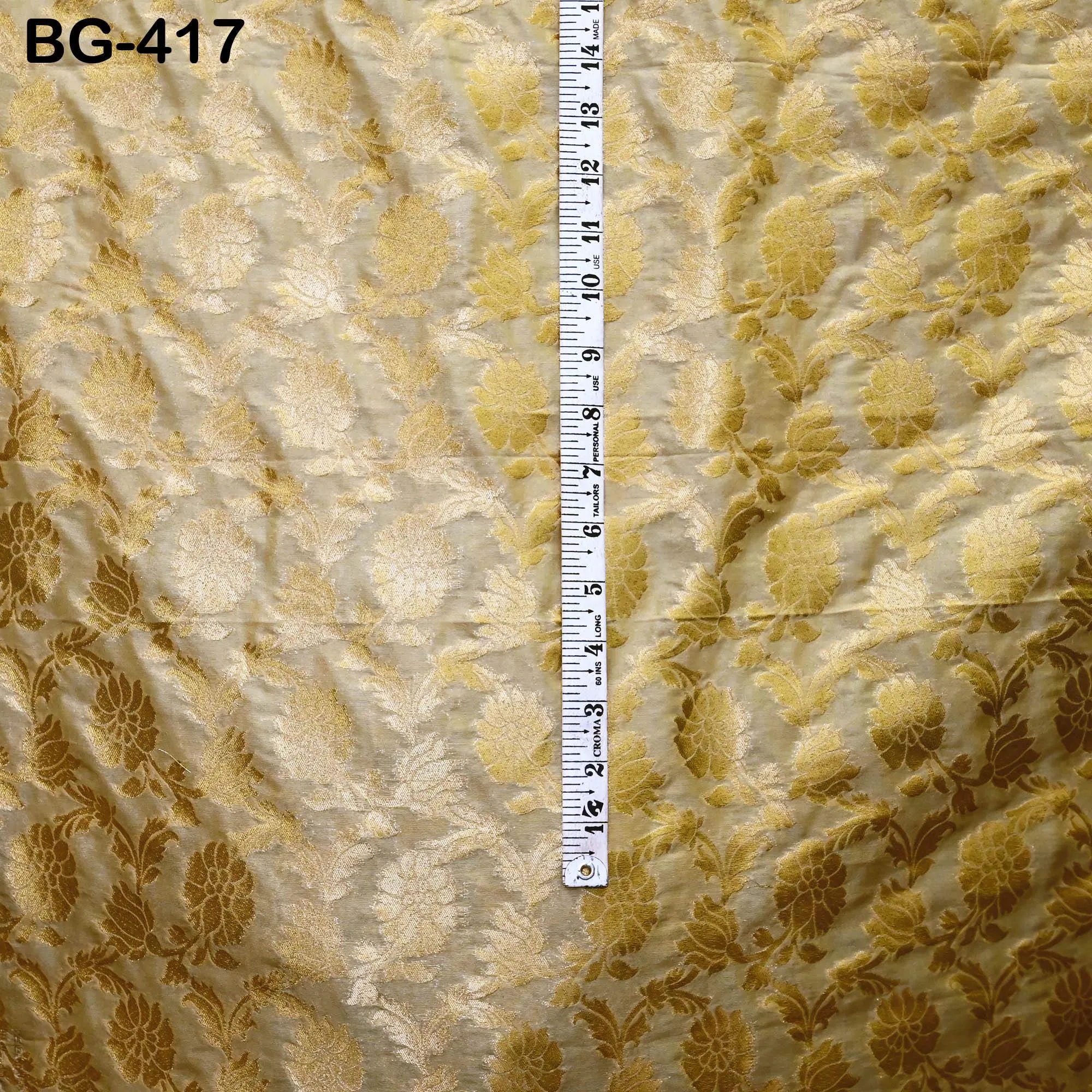 Beige Brocade Fabric by the Yard Blended Indian Wedding Dresses Brides Mother Full Length Coats Cropped Jacket Theatrical Historic Costumes