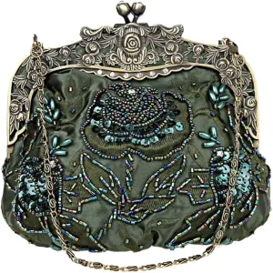 Belsen Women's Vintage Beaded Sequin Flower Evening Handbags