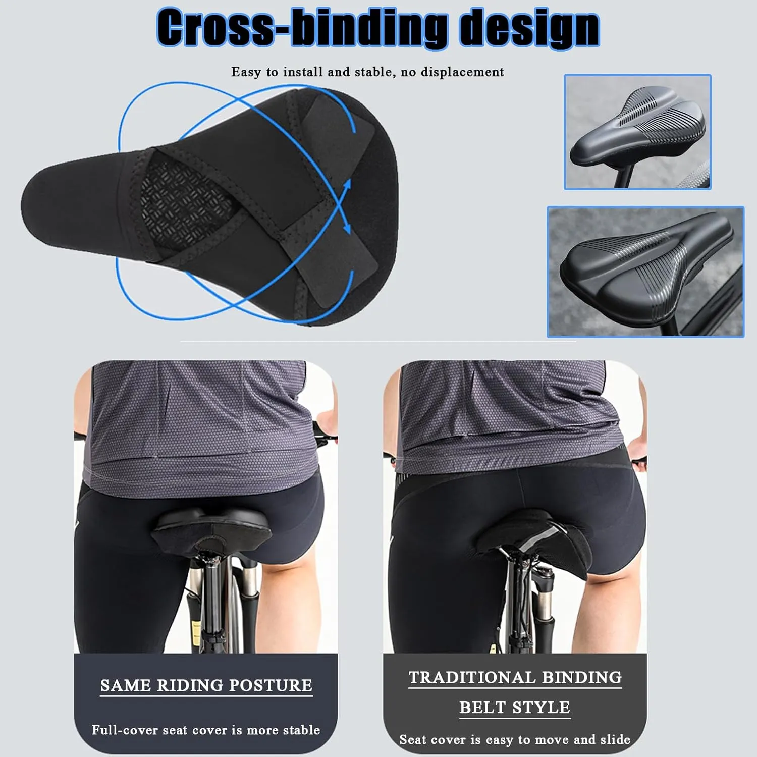 Bike Seat Cushion for Diamondback Bicycles Union 2 Century Century 6C Carbon Clutch, Memory Foam & Gel Padded Cover Bicycle Seat for Men Women Shock-Absorbing Comfort Bike Seat Pad,B